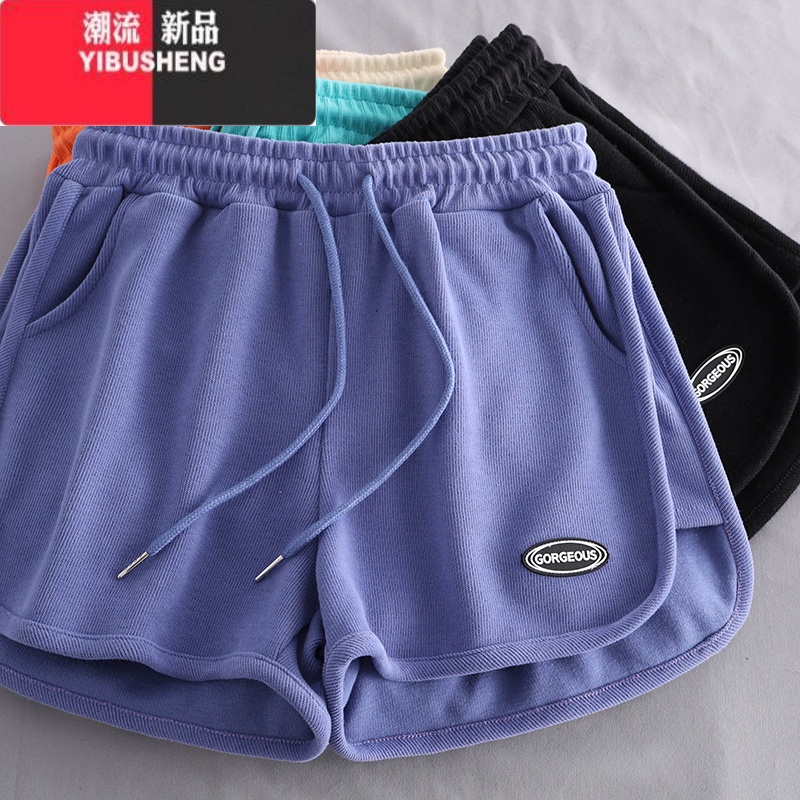 YIBUSHENG韩范显白!季舒适休闲运动短裤女宽松居家睡裤外穿大口袋短裤高清大图