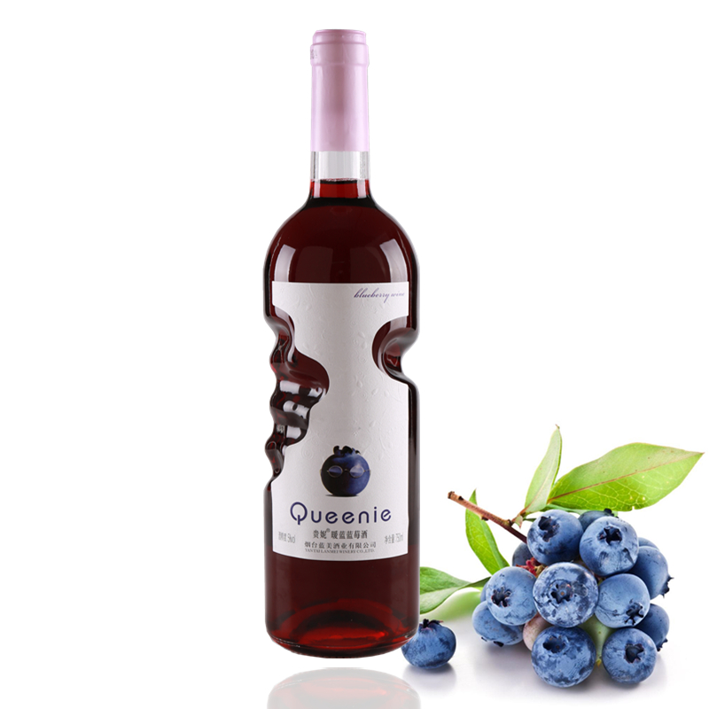 贵妮暖蓝蓝莓酒 天使之手蓝莓果酒750ml 瓶装