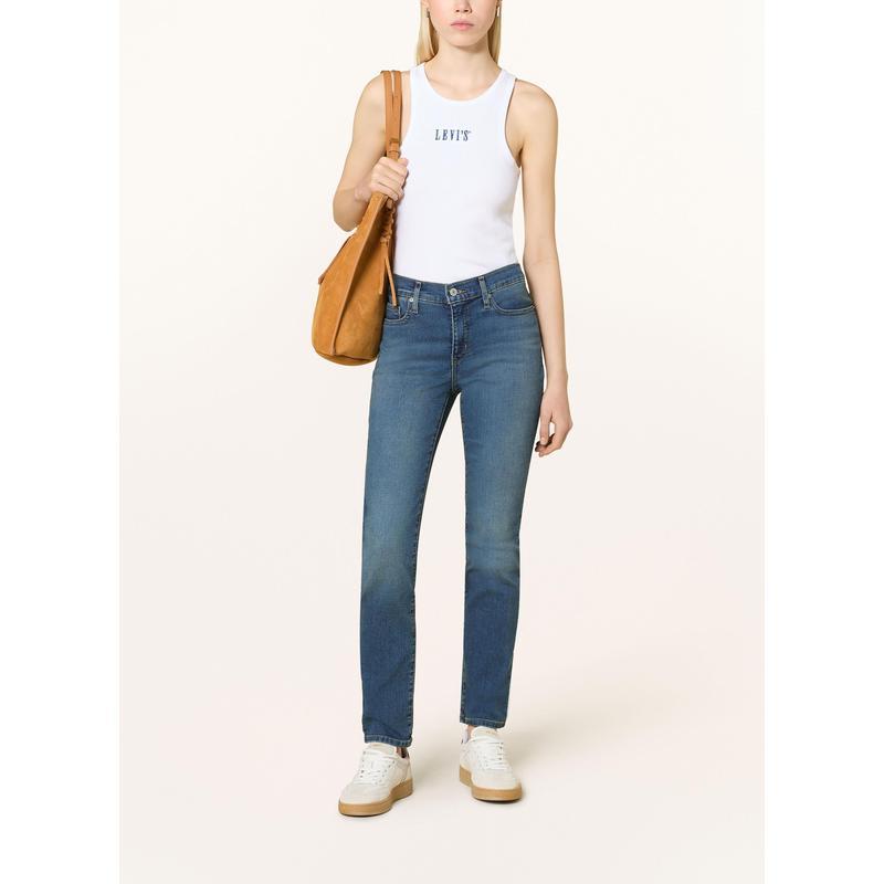 Levi’s女士修身直筒牛仔裤软棉弹性舒适五口袋设计