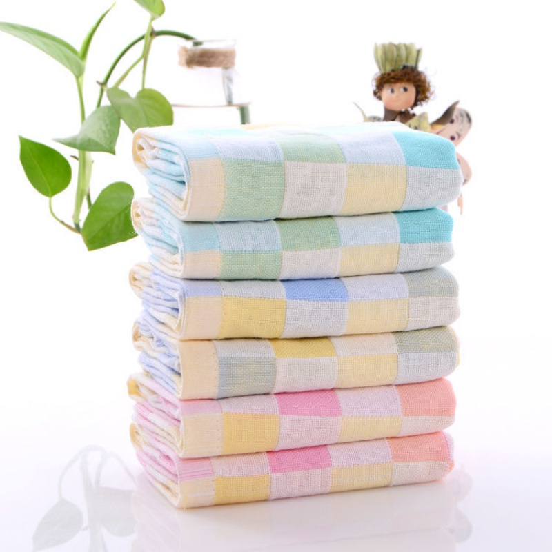 棉双层纱布小方巾幼儿园小毛巾批发柔软吸汗手帕婴儿洗脸口水巾