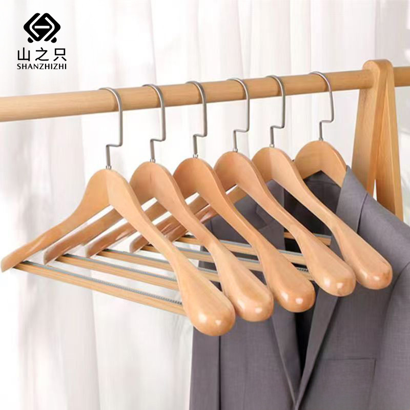 山之只 实木加宽衣架 44.5cm 个高清大图