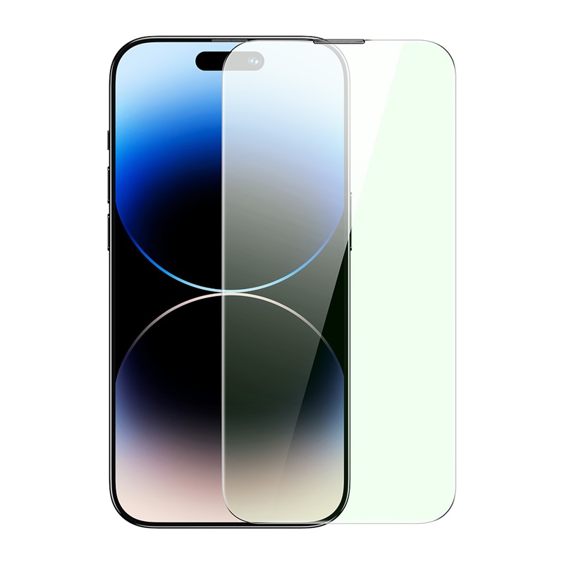 倍思 0.4mm康宁绿光钢化膜(一体防尘)For iP 14 Pro Max 透明(单片装 含:清洁包*1+无尘仓贴膜神