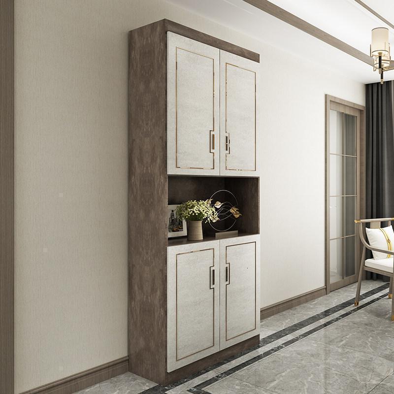 森美人简约现代入户鞋柜实木厅柜大容量轻奢北欧家用口玄关柜衣帽柜高清大图