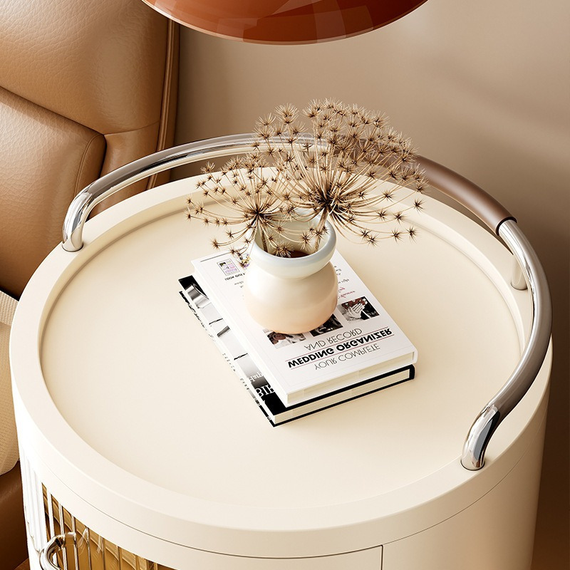 丽佳邦家用圆形收纳柜书本玩具收纳层架抽屉式整理柜零食文件资料整理箱实色抽屉款两层多层高清大图