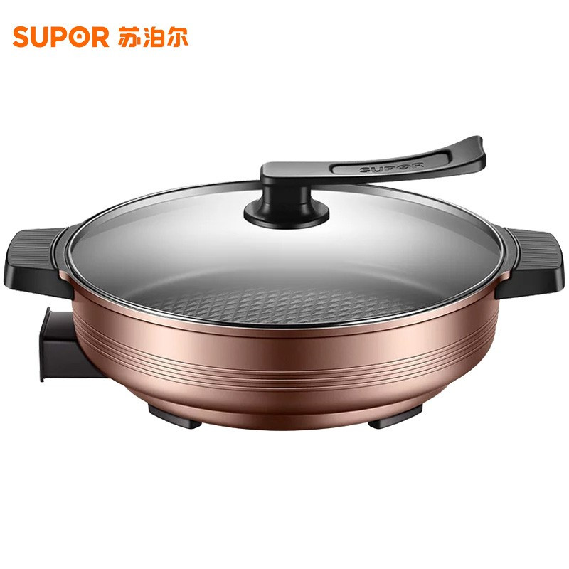 苏泊尔(SUPOR)JJ34D05-180美食家多功能煎烤机电饼档 6L大容量多用途电火锅 煎烤烙焖炖蒸煮涮锅 火力可调