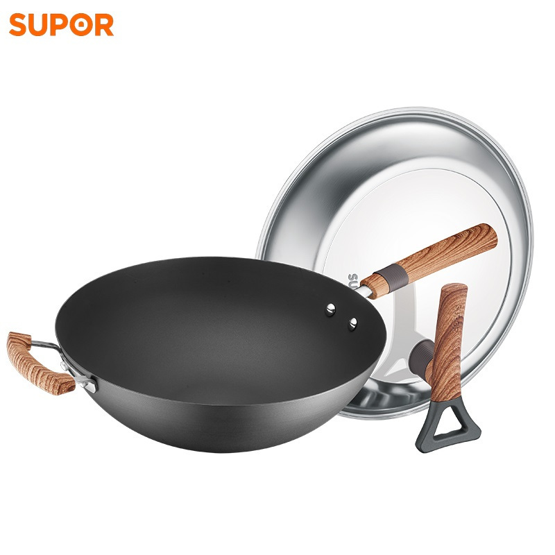 苏泊尔(SUPOR)有钛真不锈铁锅·可立盖 32cm HC32A1 送304铲子