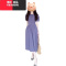 YIBUSHENG法式紫色气质连衣裙子女季2024新款设计感小众a字收腰显瘦长裙
