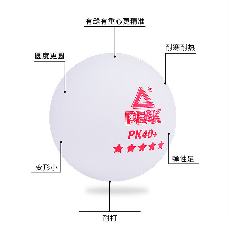 匹克 乒乓球训练球耐打五星比赛专用球装备 ABS新材料PK40+10只装*3盒装高清大图