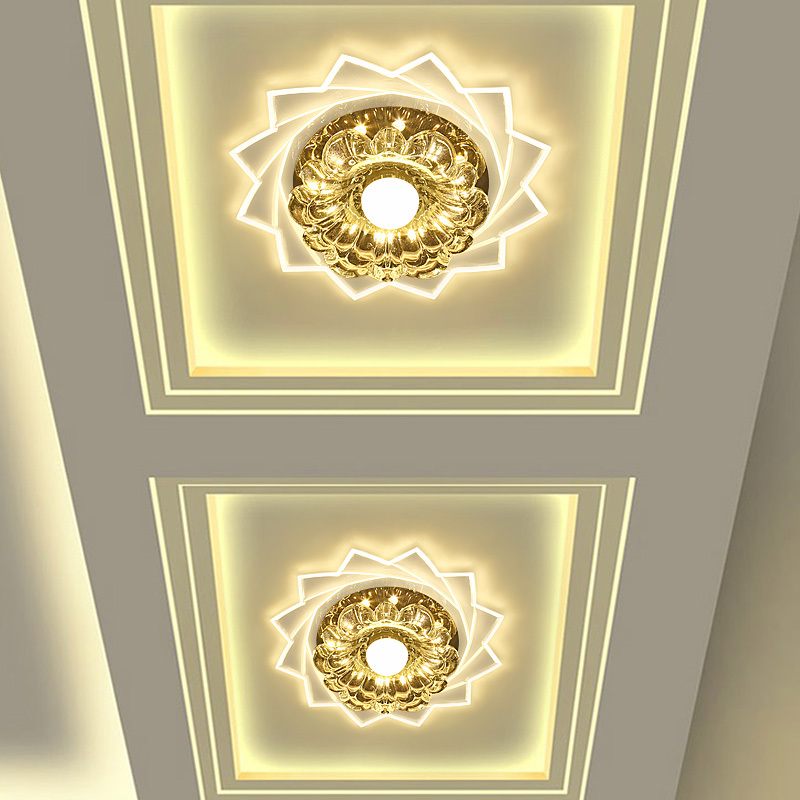 水晶过道灯入户灯门厅灯天花射灯筒灯阳台灯牛眼灯led走廊玄关灯