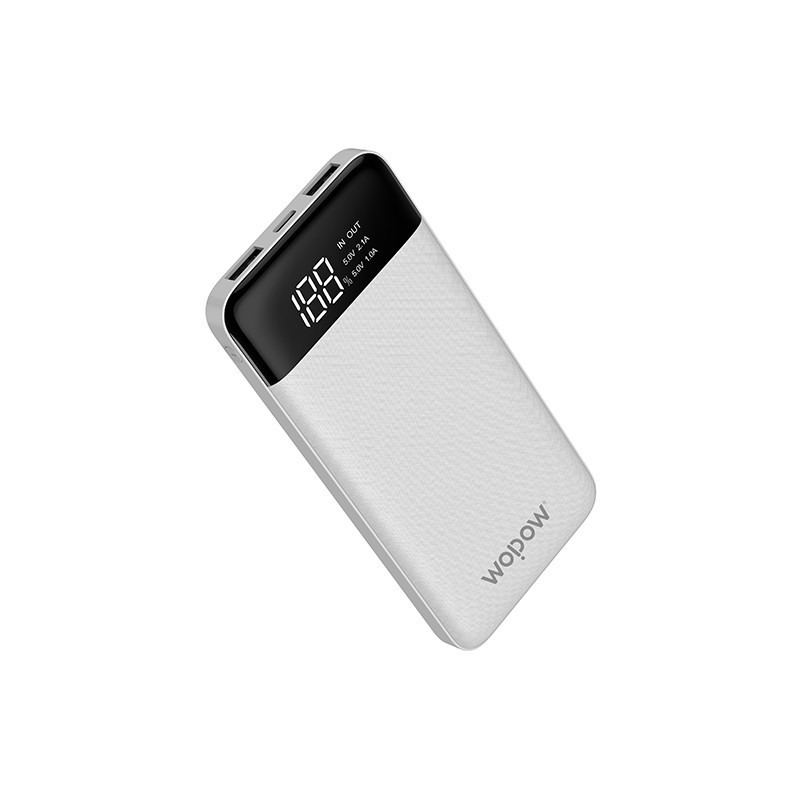 wopow/沃品 L01充电宝10000毫安精准数显 适用于华为小米苹果三星手机通用 白色