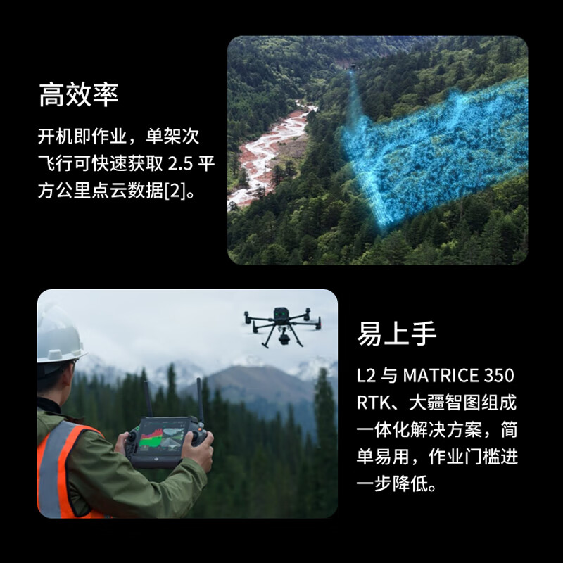 大疆(DJI)禅思L2 三轴云台测绘相机 实时点云显示 林业/工程/电力巡检 适配M400/M350无人机 提货卡高清大图