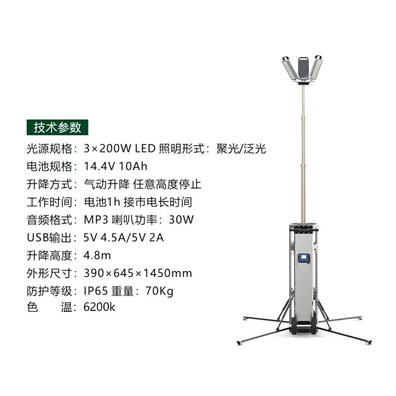 SFW6133全方位自动升降工作灯消防移动照明车灯(计价单位:台)图片