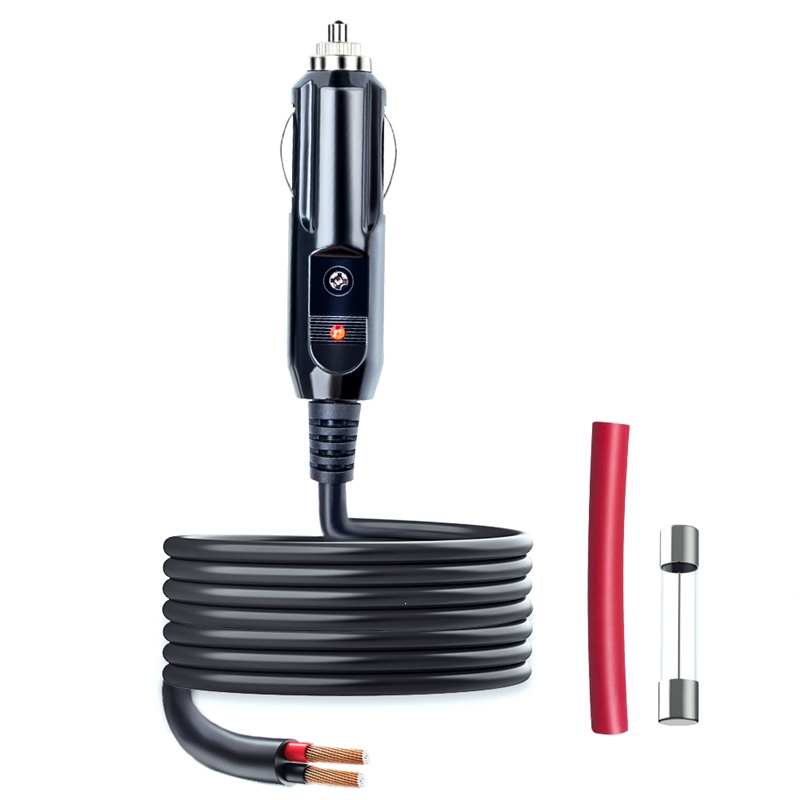 闪电客汽车点烟器插头转换电源线延长线驳接线公头车载12v24v通用大功率