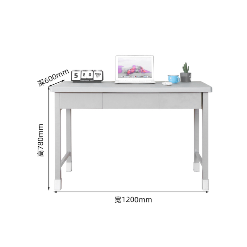 钢锐三抽学习桌长1200*宽600*高780高清大图