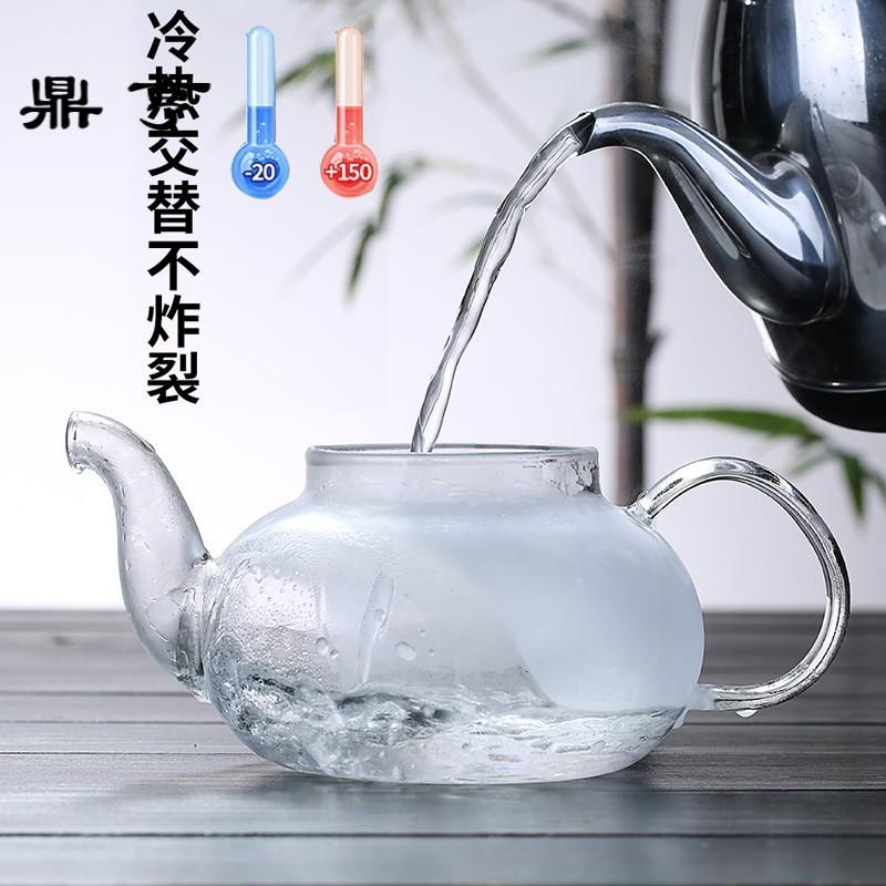 鼎亨水果茶壶套装玻璃泡茶壶加保温底座电加热简约花茶壶欧式小奢