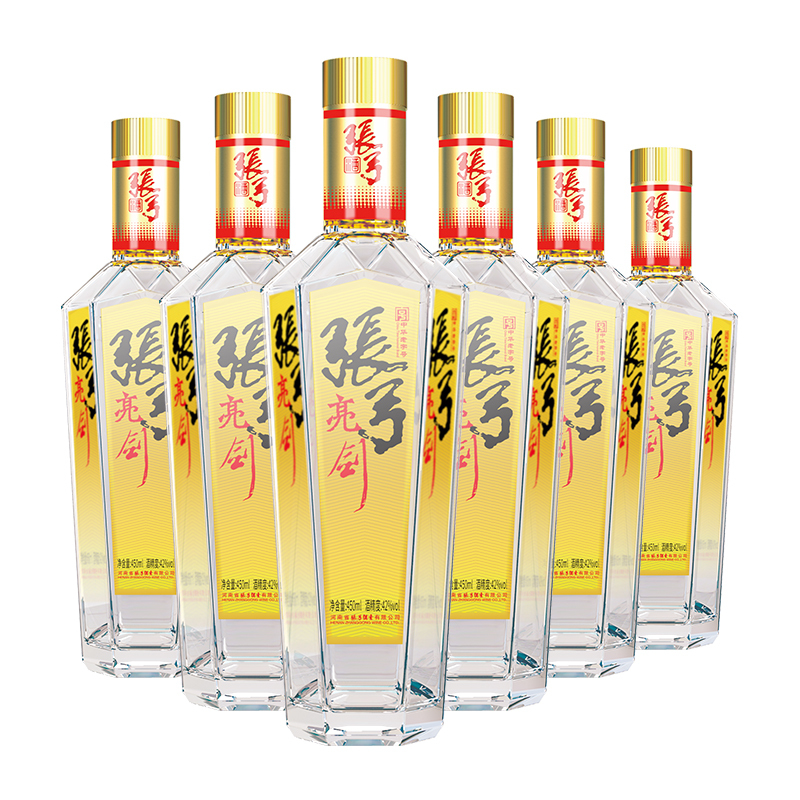 张弓酒 亮剑 中华老字号 白酒42度 浓香型 高度特价白酒 450ml*6瓶