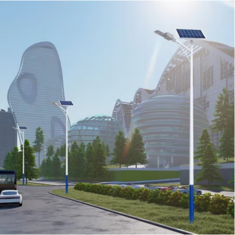 丰甲太阳能路灯带杆fj1670新农村户外灯公路照明灯全套5米50w