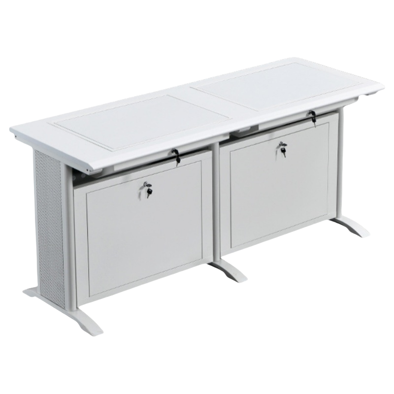 珂洋 翻转电脑桌 两人灰白色 张高清大图