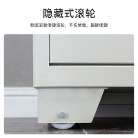 尔迈 钢制枪柜加厚管制器械保管柜密码锁枪弹存放柜双锁机械锁带滚轮 军绿款 10支长短枪 1.5米