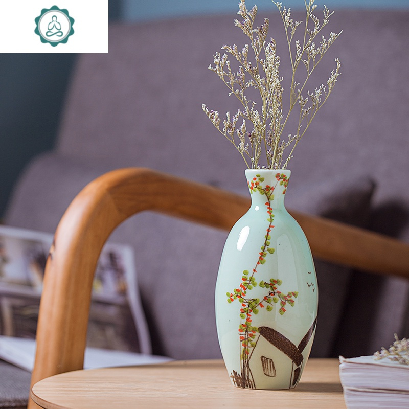 景德镇陶瓷小花瓶客厅家居现代轻奢网红插花器干花北欧摆件装饰品封后