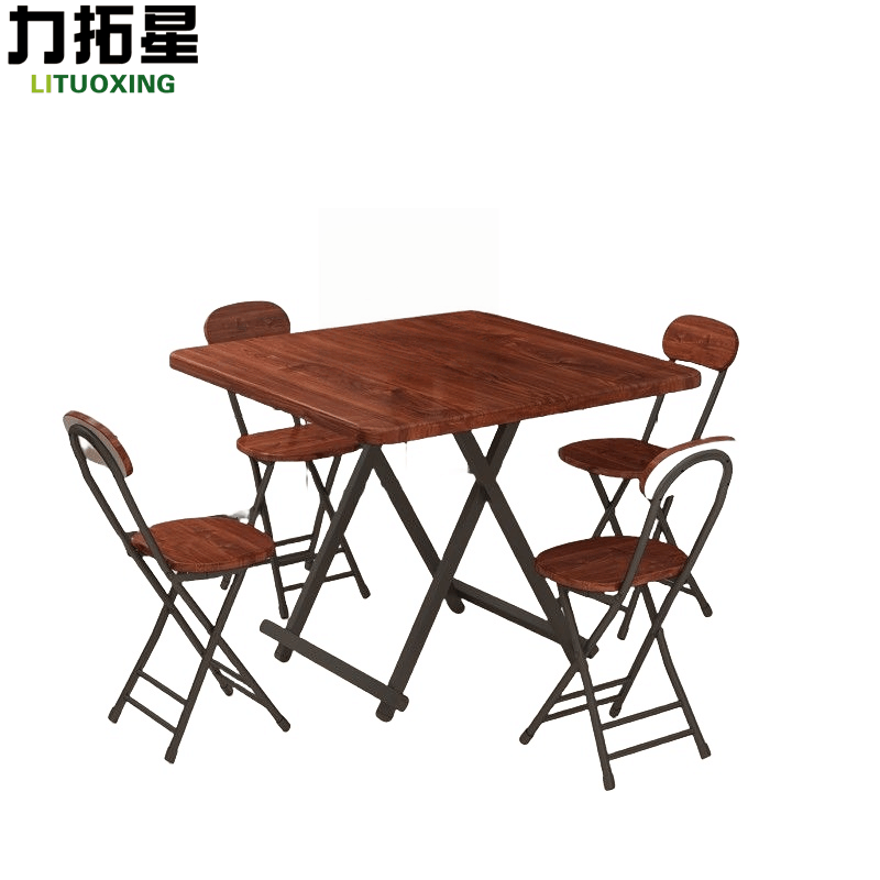 力拓星 折叠餐桌椅组合 一桌四椅 套图片