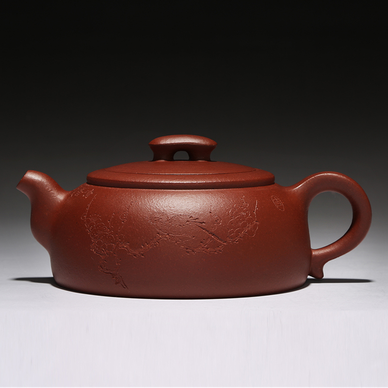 金镶玉 曹静玲老师手作 名家手工宜兴紫砂壶 刻绘泡茶壶茶具陶瓷功夫紫沙壶带过滤沏茶壶 曹静玲新桥壶