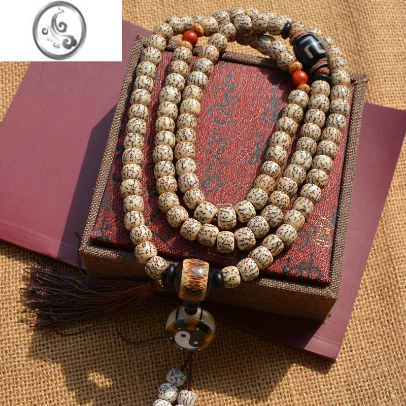 jimi藏式血丝菩提108颗星月手串手链佛珠念珠金丝菩提子项链男女款