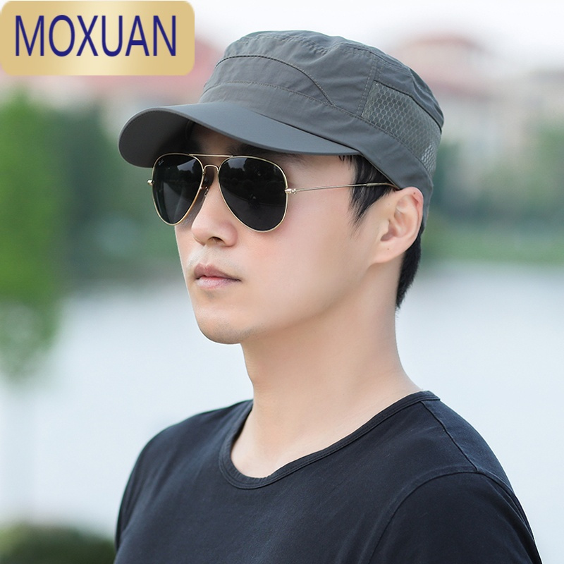 MOXUAN帽子男士春秋款防晒棒球帽户外休闲平顶鸭舌帽夏季速干遮阳太阳帽