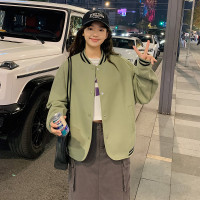 唐狮春季字母仿呢棒球服外套女宽松潮百搭减龄