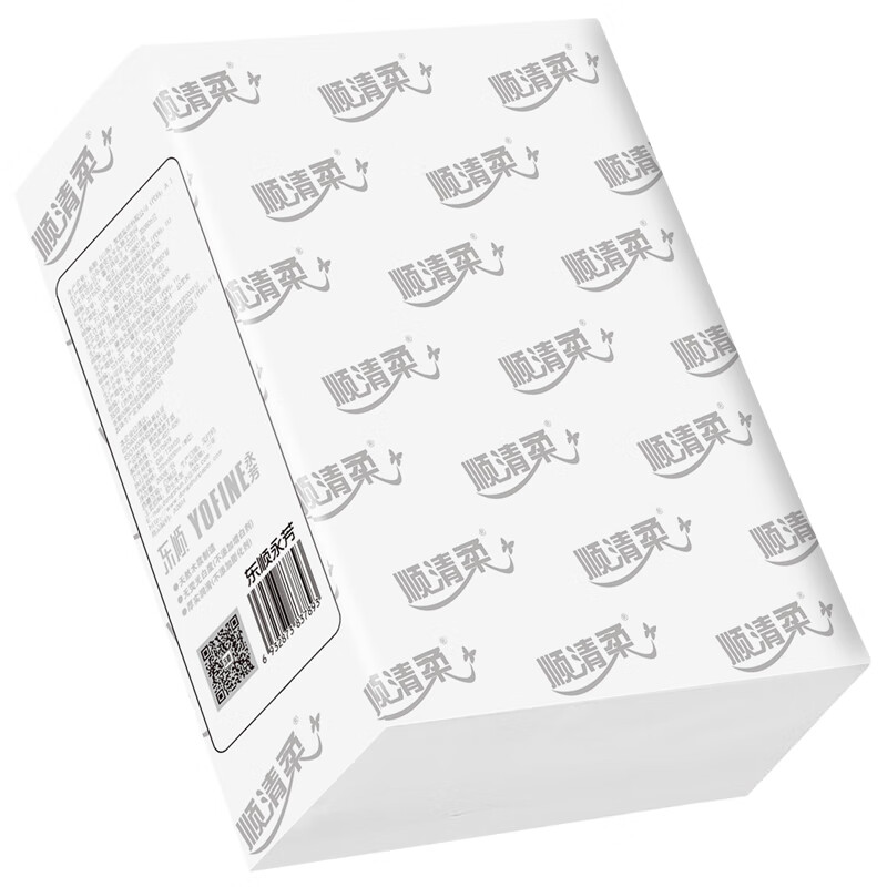 顺清柔擦手纸1层200抽*20包 压花商用抽取式吸水吸油干手纸整箱销售高清大图