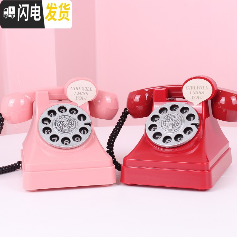 三维工匠韩国少女粉色复古电话存钱罐可爱储蓄罐房间装饰道具摆件学校 高版电话—绿色高清大图