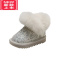 可莉允儿童雪地靴女宝宝冬季加绒短靴女童保暖棉鞋小童冬鞋婴儿学步鞋子