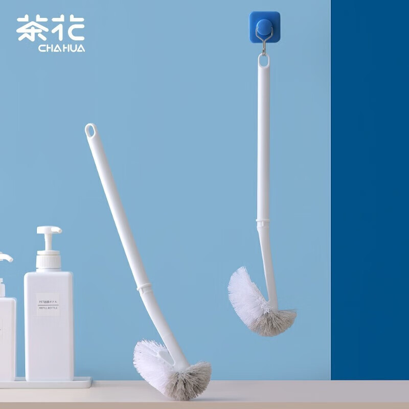茶花251001 倍洁马桶刷子翘头清洁硬毛刷浴室长柄把神器卫生间厕所刷子 颜色随机高清大图