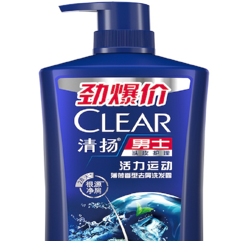 清扬男士活力运动薄荷香型头皮护理去屑洗发露940G