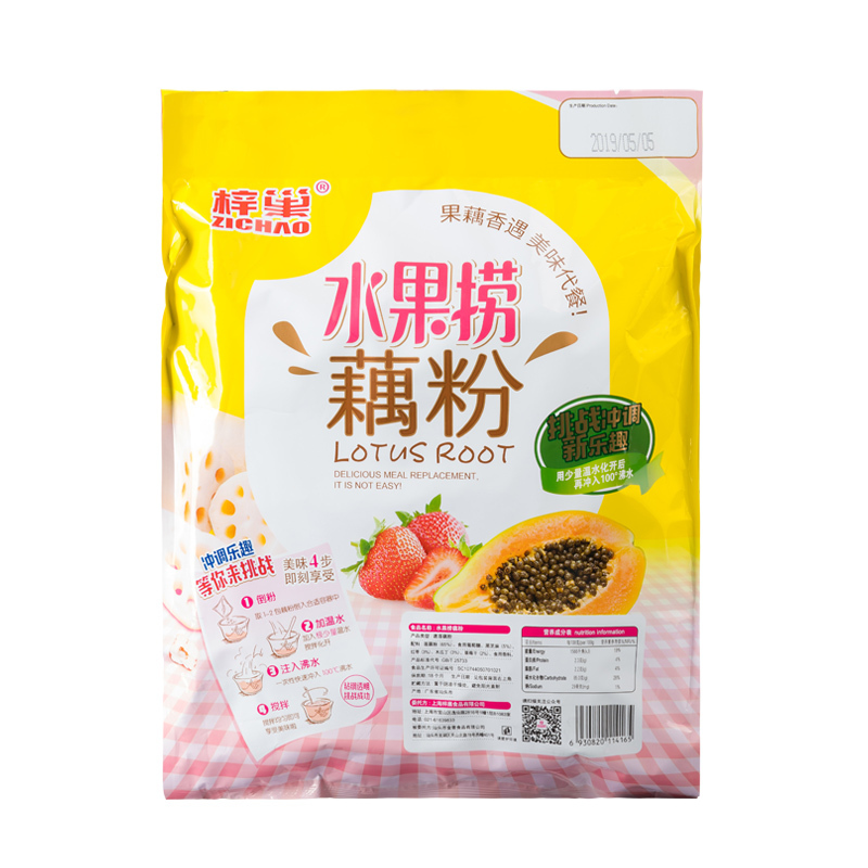 苏宁自营梓巢水果捞藕粉传统滋补冲饮 660g12小袋