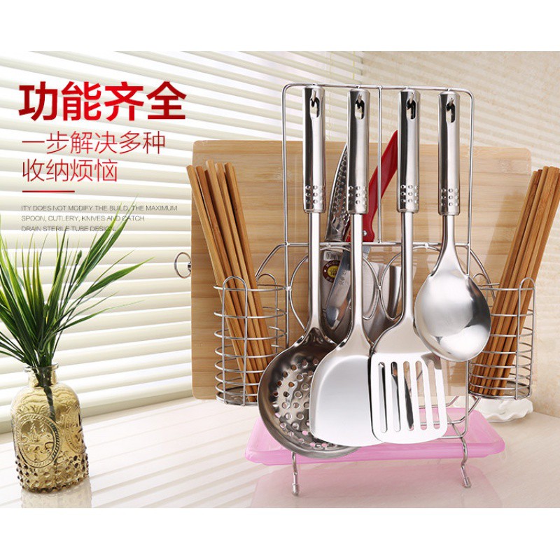 厨房用品置物架不锈钢筷子笼厨具架砧板架多功能刀架刀座收纳架收纳层架 三维工匠高清大图