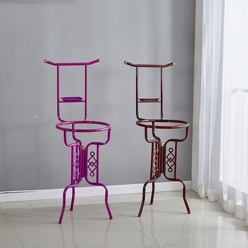 仿古脸盆架落地卫生间置物面盆架铁艺浴室卫生间铁艺洗脸盆架子 龙头款加厚红棕色(无框镜)图片