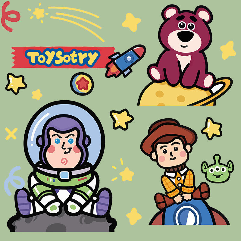 卡通可爱玩具总动员行李箱贴纸笔记本电脑ipad水杯药箱装饰贴画 玩具