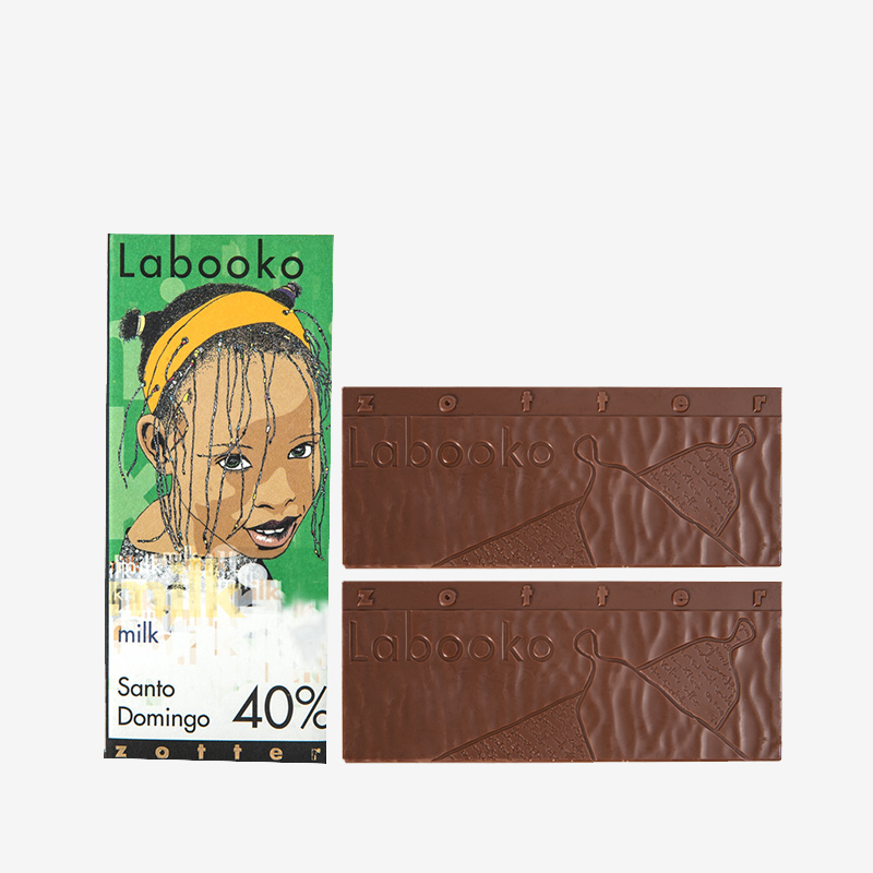 Zotter40%圣多明哥双片系列牛奶巧克力70g