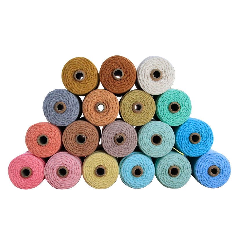 大红色3mm100米棉线绳彩色棉绳棉线绳3毫米4毫米手工制作材料编织挂毯