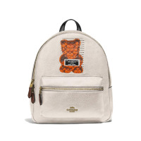 COACH 蔻驰 女士黑色暴力熊中号女士 学院风 拉链双肩包 F76656