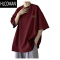 HLCOMAN酒红色t恤男短袖夏季2024新款潮牌美式oversize上衣宽松半袖
