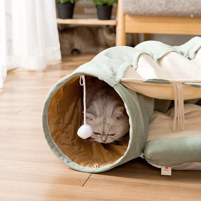 跨境猫玩具可折叠猫隧道 猫通道滚地龙猫窝猫咪春夏猫床 宠物用品高清大图