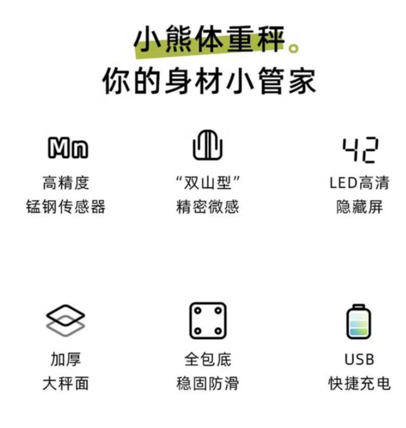 小熊 DZC-D18A1 电子秤体重秤 电池款-P02高清大图