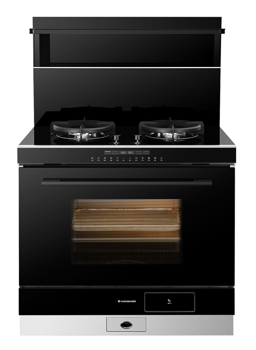 星人(marssenger)集成灶JJZY-F73BC01L钢化玻璃台面排油烟机燃气灶蒸烤一体灶 左排烟 液化气