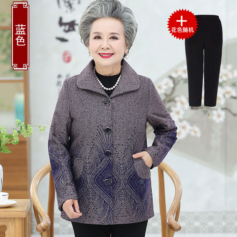 迪鲁奥(DILUAO)轻奢品质中老年人秋装女奶奶妈妈开衫上衣老人衣服太太春秋60-70岁80