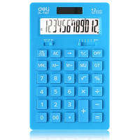 得力(deli)1657A计算器 12位数大屏幕太阳能亮彩计算器颜色随机