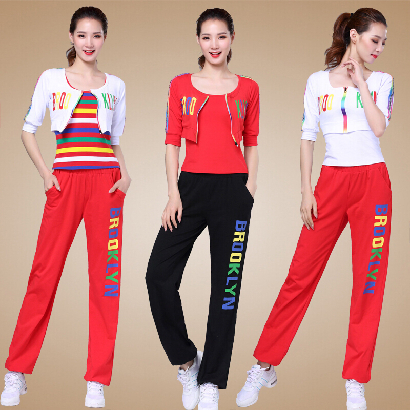 杨丽萍广场舞服装新款套装春夏棉运动三件套云裳跳舞衣演出服女