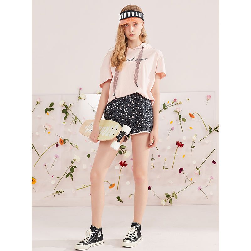 拉夏贝尔拉贝缇时尚套装女士夏季新款洋气阔腿短裤减龄显瘦网