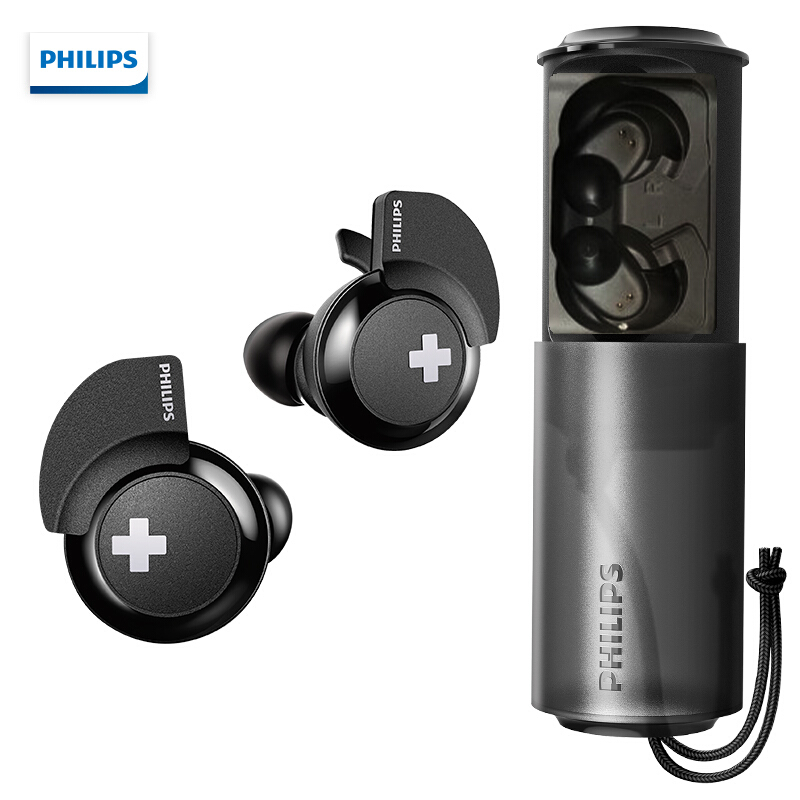 飞利浦（PHILIPS）真无线蓝牙耳机 迷你入耳式立体声耳麦 重低音游戏运动通用耳塞 SHB4385BK